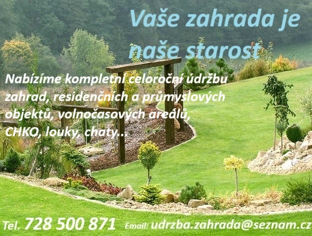 Sekání trávy i přerostlé od 1kč/m, možnost úklidu, odvozu