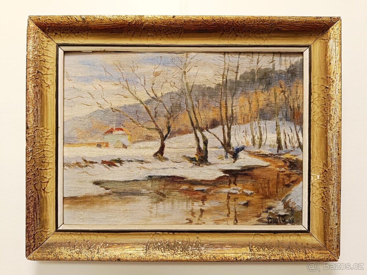 Obraz - Smola 1946, olejomalba ne desce 30x40