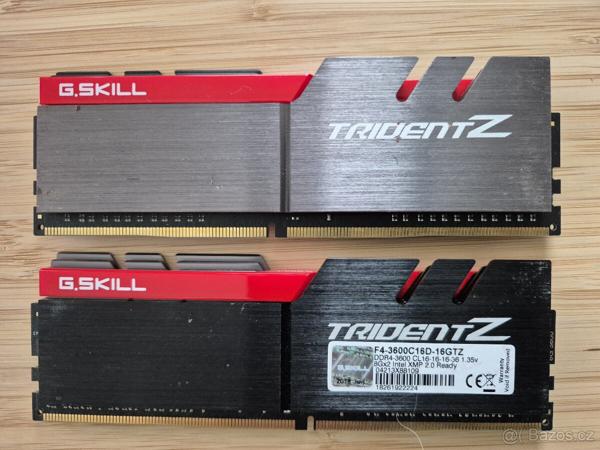 Prodám operační paměti ddr4, kit 2x8GB. Používané, plně fun