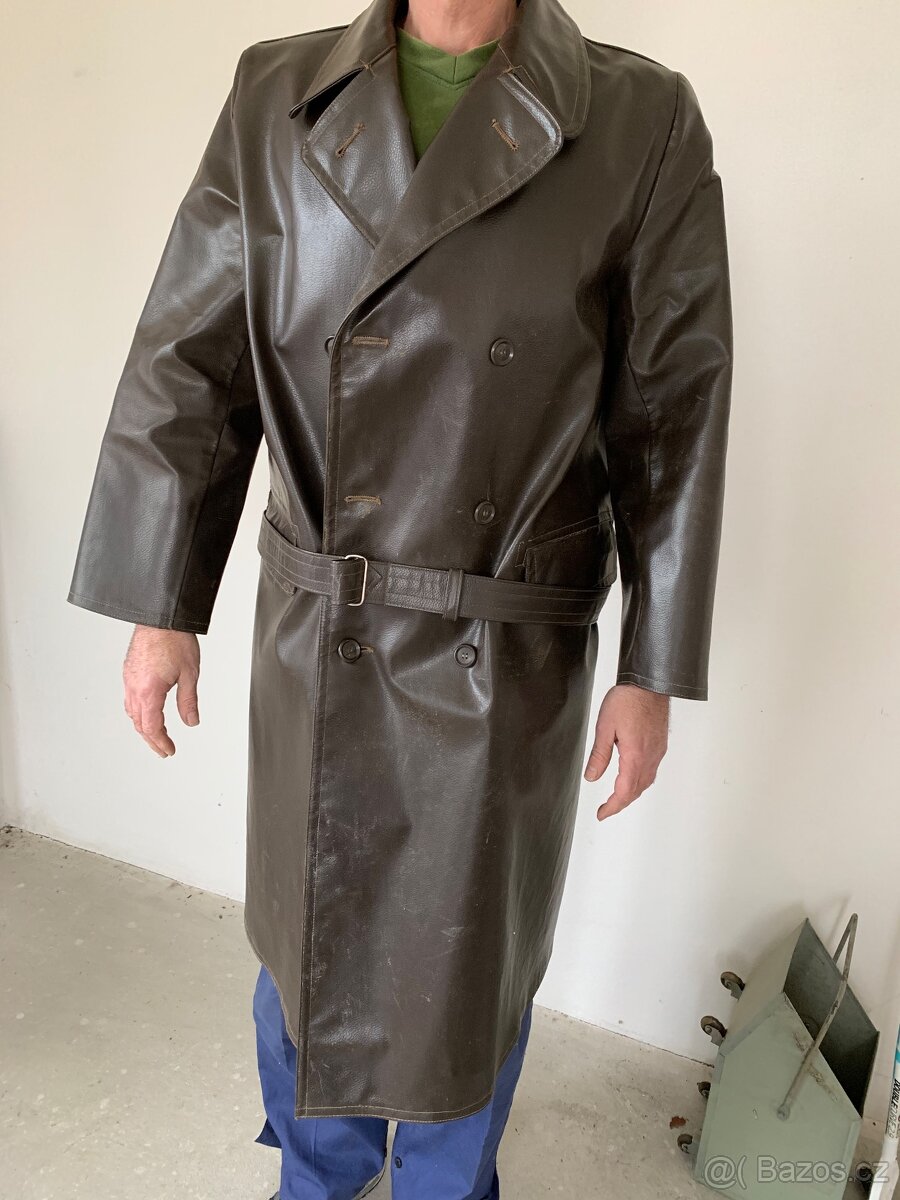 Retro kožený kabát na motorku