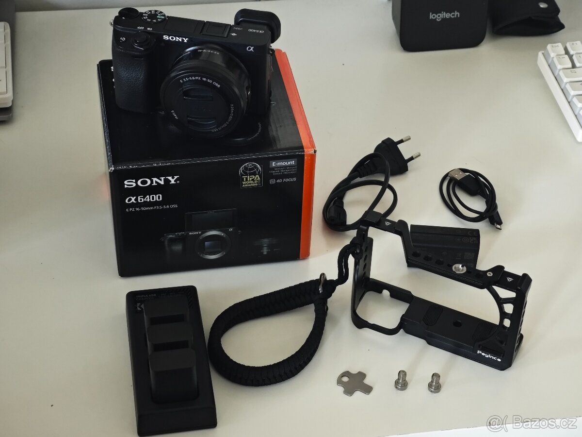 Bezzrcadlovka Sony Alpha 6400 + příslušenství