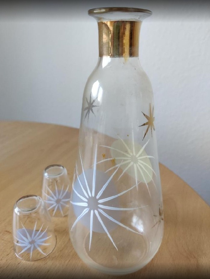 retro čs. skl. karafa v brusel. stylu BOROCRYSTAL