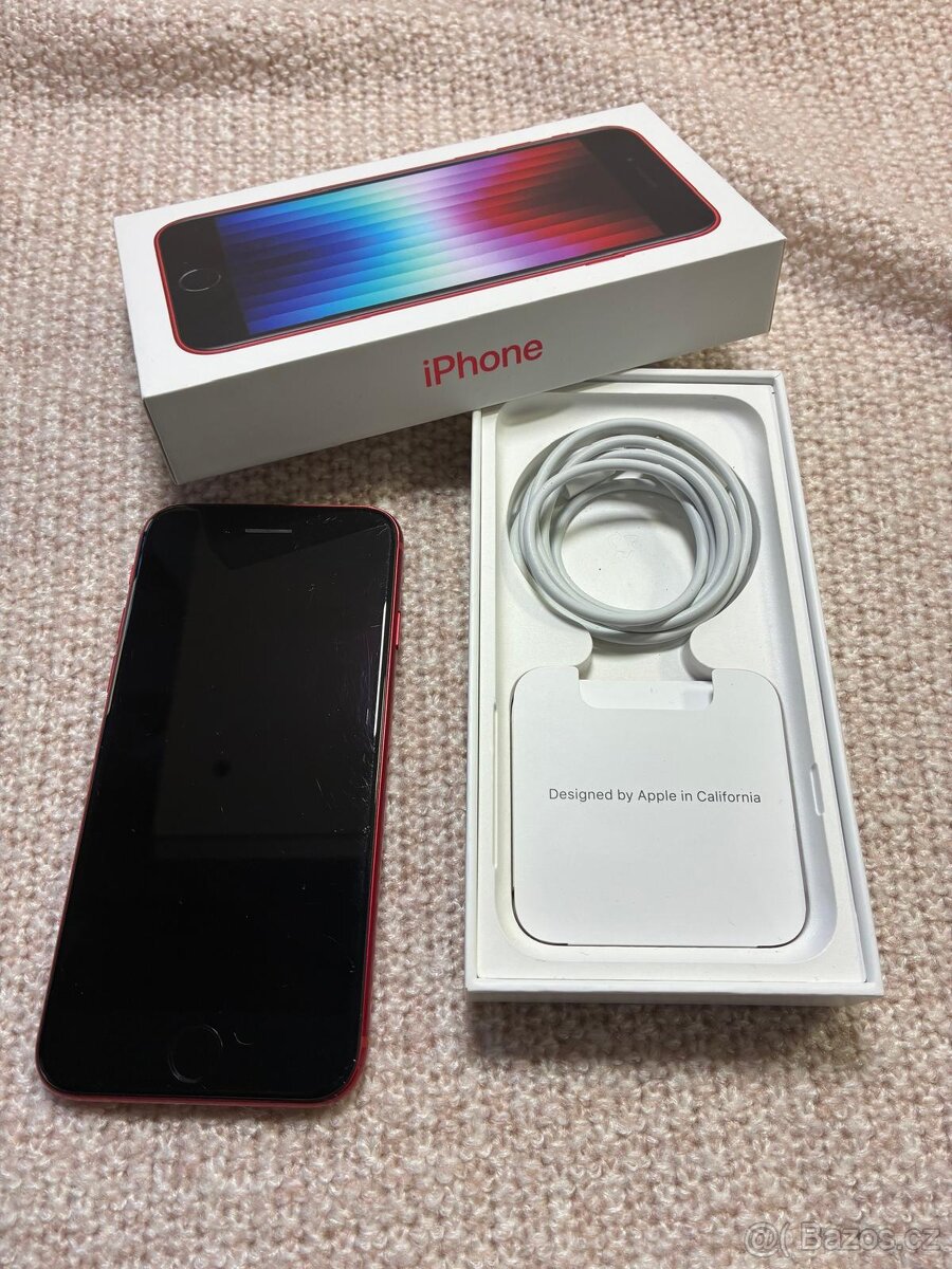 iPhone SE 2022–64 GB RED/červený + USB kabel + krabice
