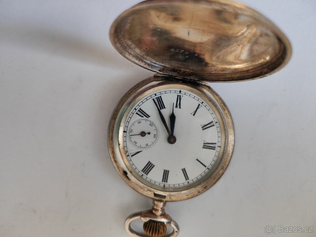 2 x stříbrné třipláštové kapesní hodinky jdoucí