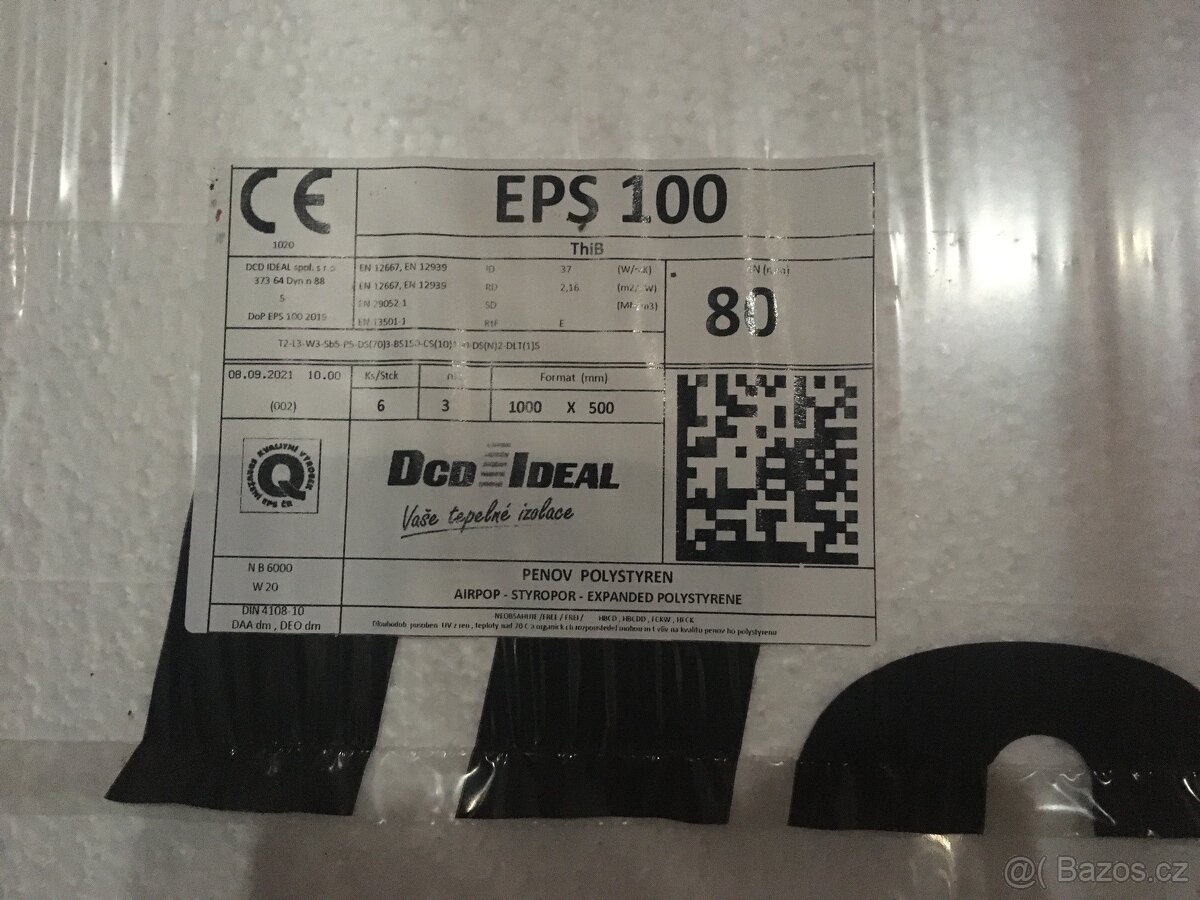 Podlahový, střešní polystyren EPS100 tl.80mm.