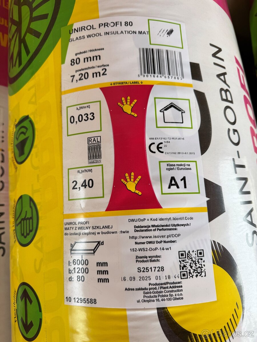 Izolační materiál + difuzní folie