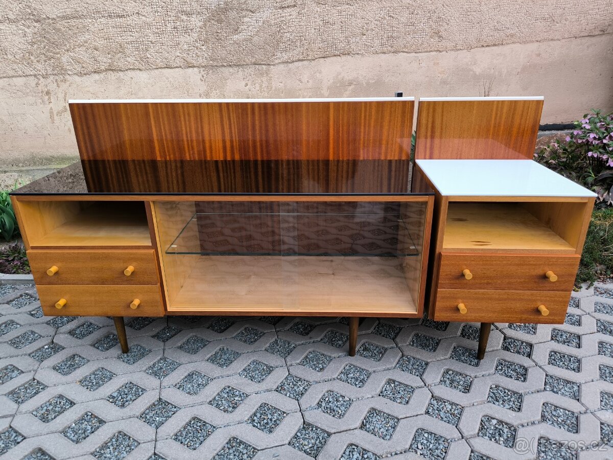Komoda + noční stolek Mojmír Požár - 60. léta