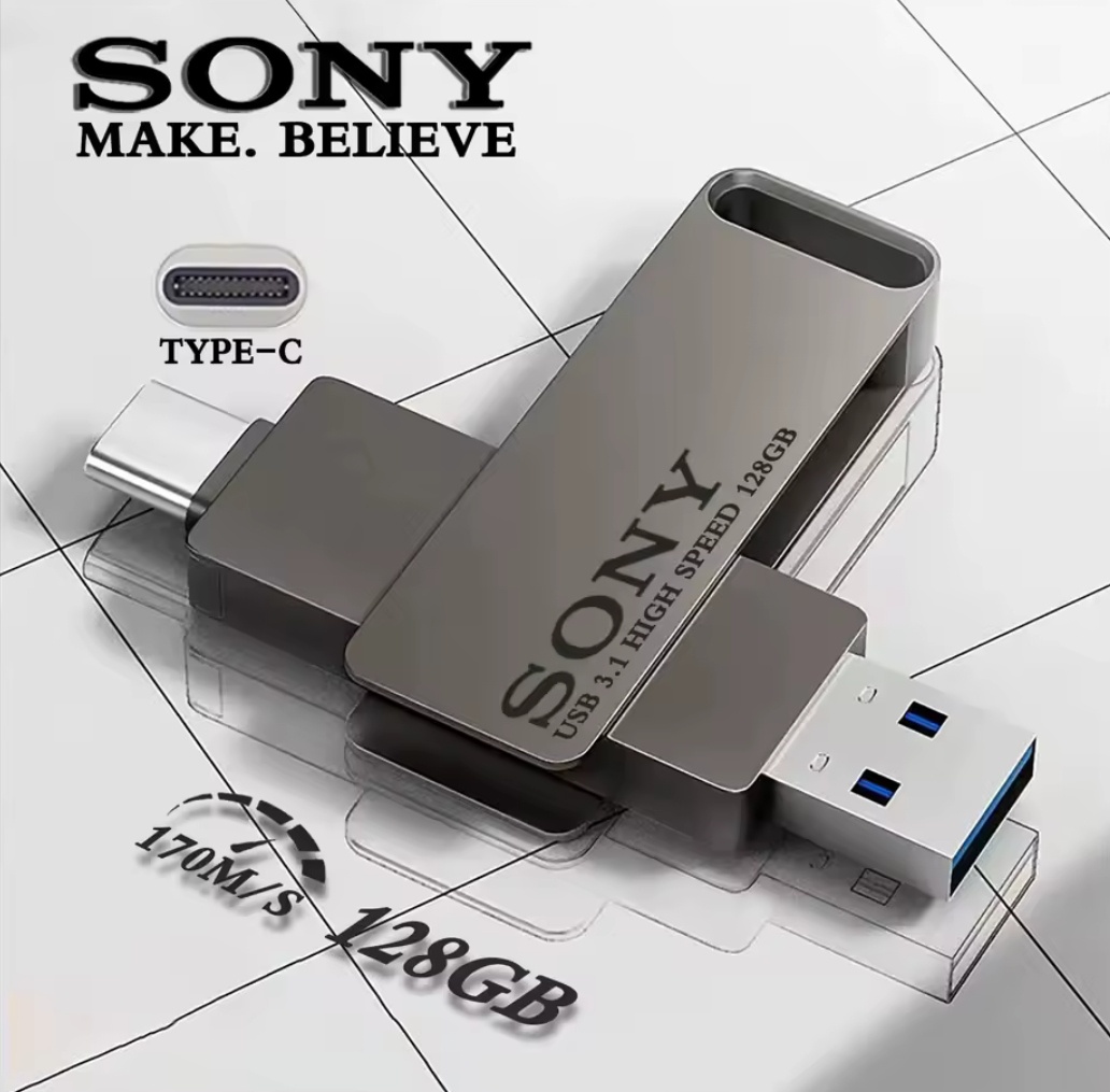 Flash disk "2v1"SONY_128GB+micro-USB-C+USB 3.1_otočný, NOV