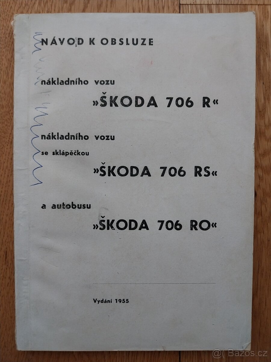 kniha Škoda 706 Návod k obsluze