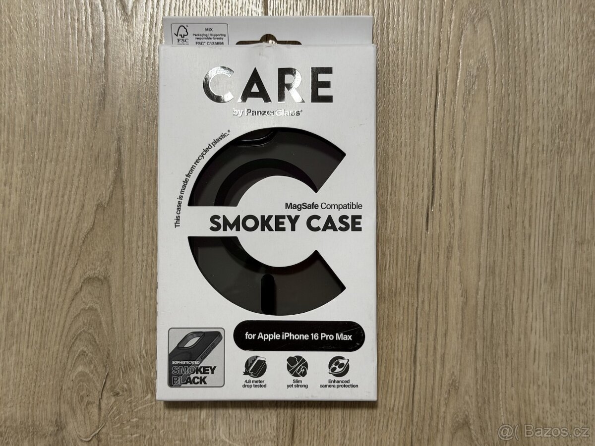 PanzerGlass CARE kryt, Phone 16 Pro Max MagSafe Smokey