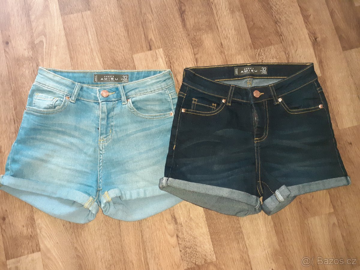 2x džínové kraťasy dívčí/dámské vel. 32