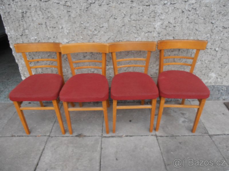 STAROŽITNÉ ŽIDLE TON 4 KUSY