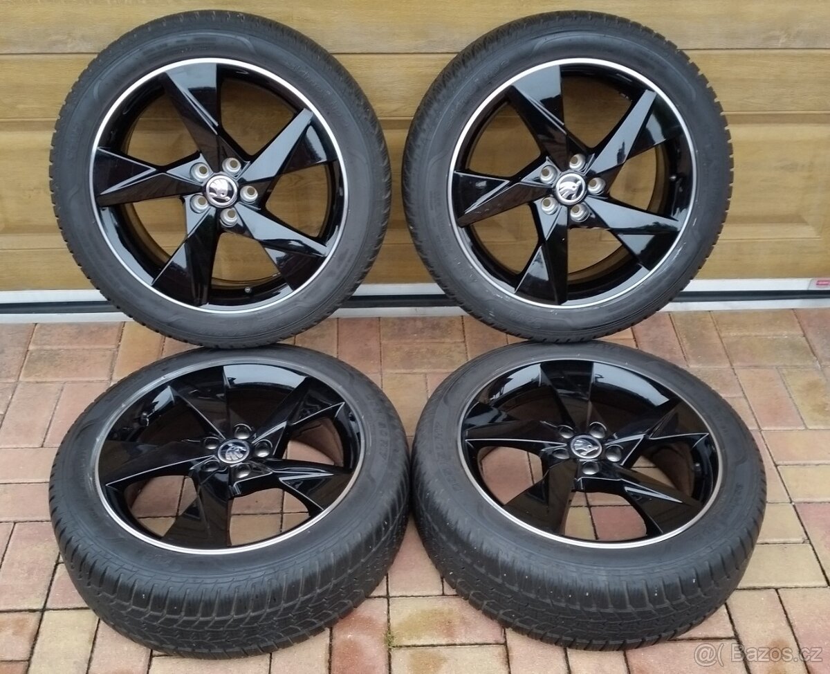 ALU kola ŠKODA SCALA 5x100 R17 NOVÁ zimní sada 205/50 r17