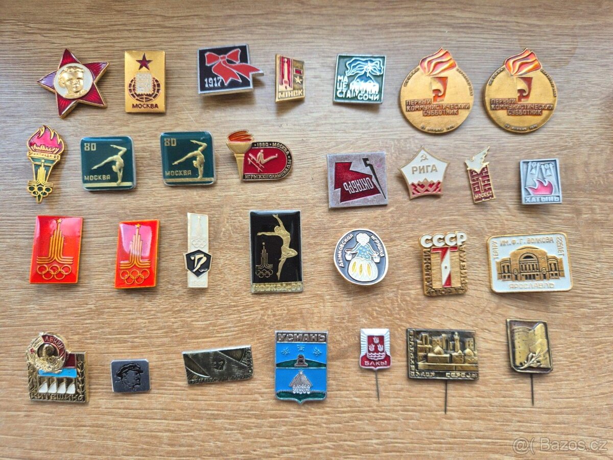 Různé odznaky - SSSR - Olympiáda Moskva - města