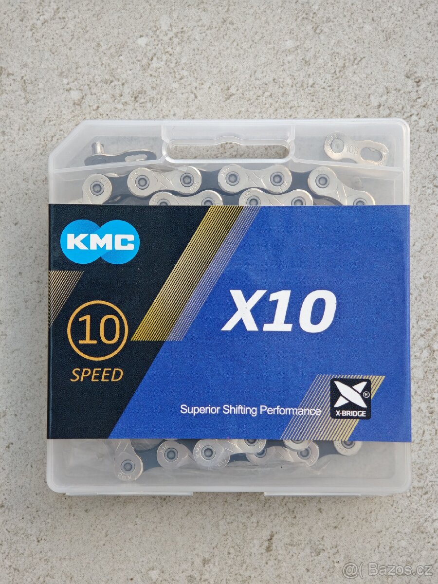 Řetěz KMC X10 silver-black 116 článků