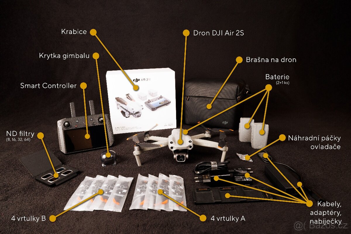 Dron DJi Air2S Fly More Combo se Smart Controllerem (+ odpoč