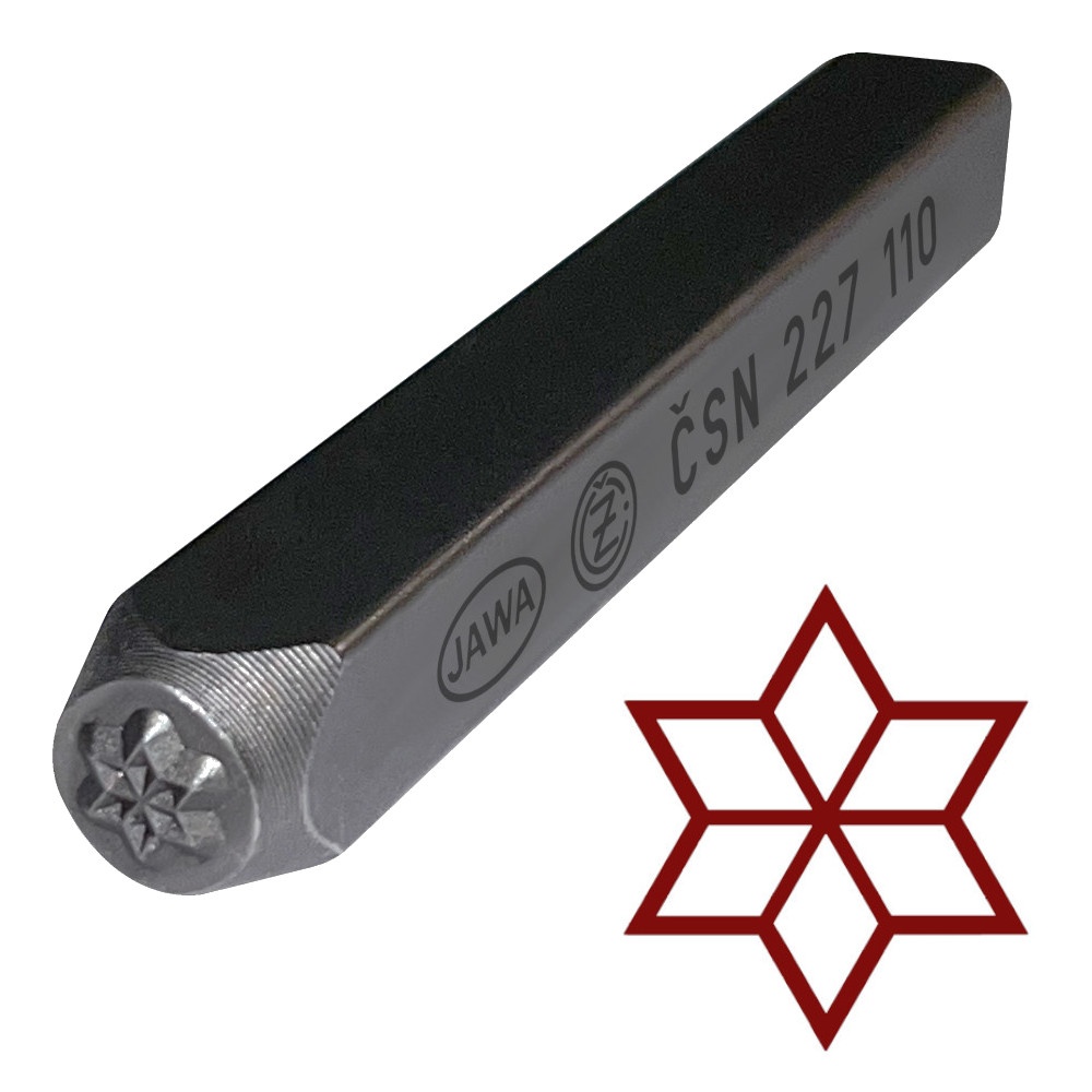 Kovaná raznice "hvězdička" JAWA, ČZ - dle originálu