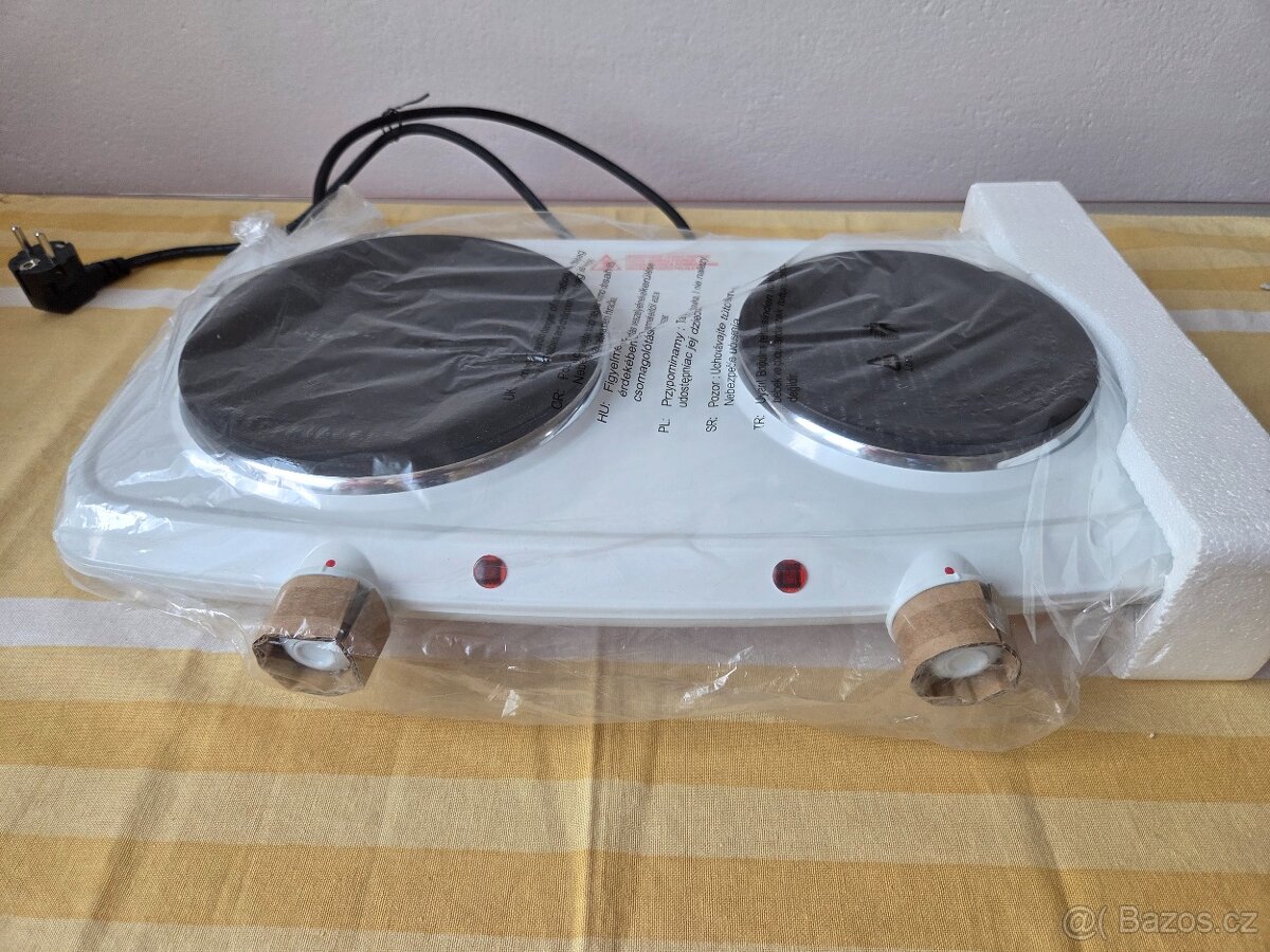 Nový dvouplotýnkový elektrický vařič