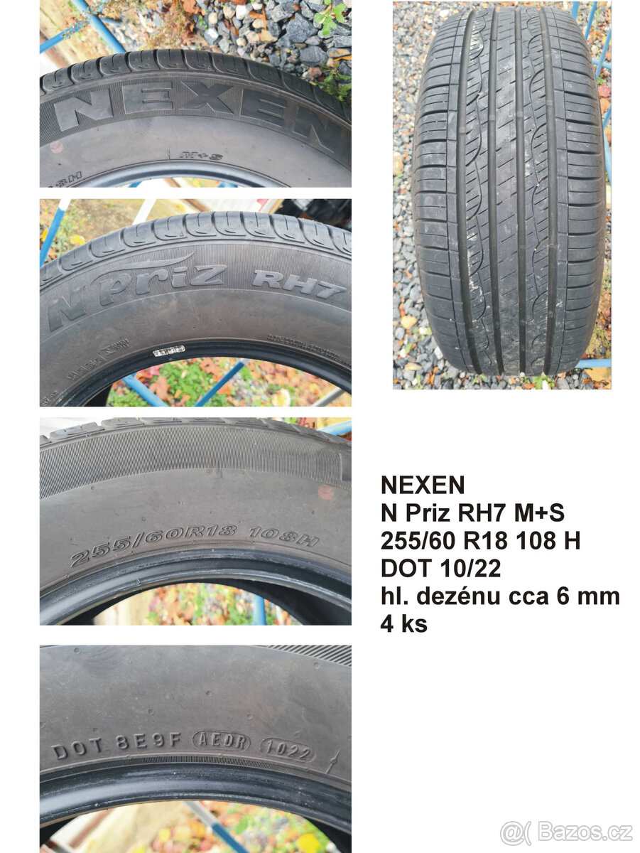Prodám pneumatiky 255/60 R18