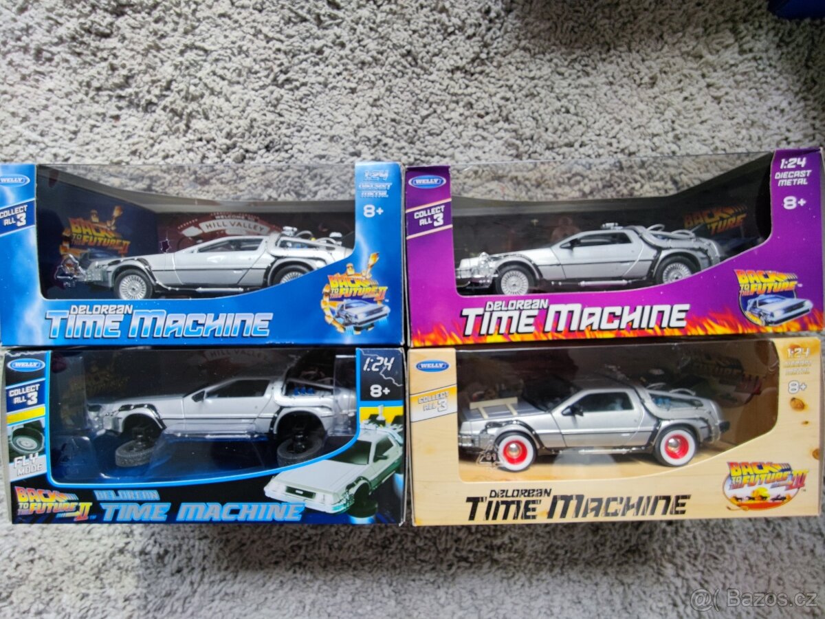 1:24 WELLY DELOREAN BACK TO THE FUTURE TIME MACHINE NOVY SET