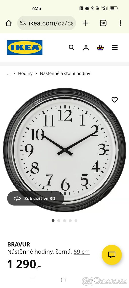 Nástěnné hodiny Ikea