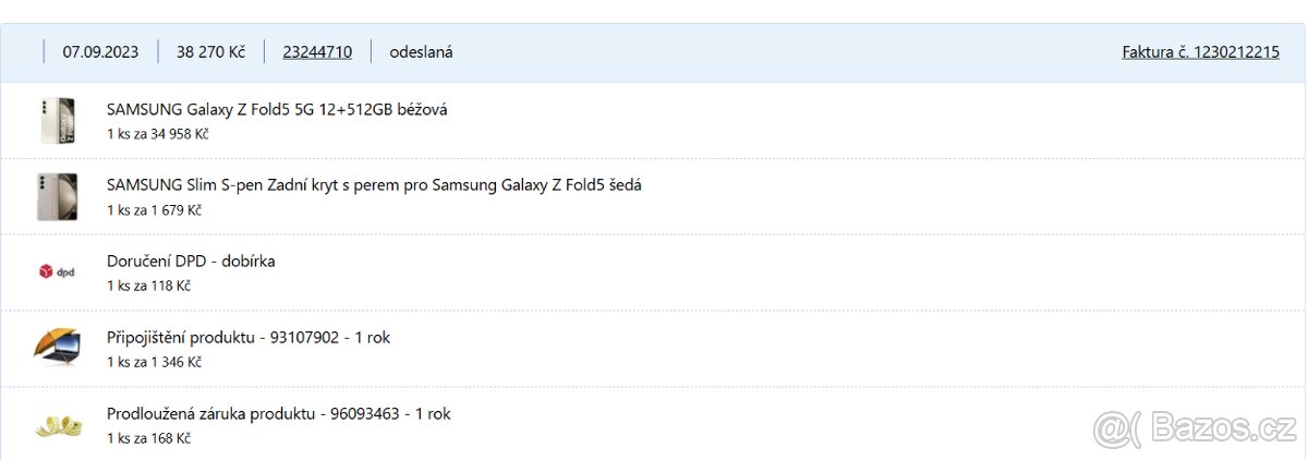 Samsung Galaxy FoLD 5+WATCH 8 classic v záruce + buds 3 pro