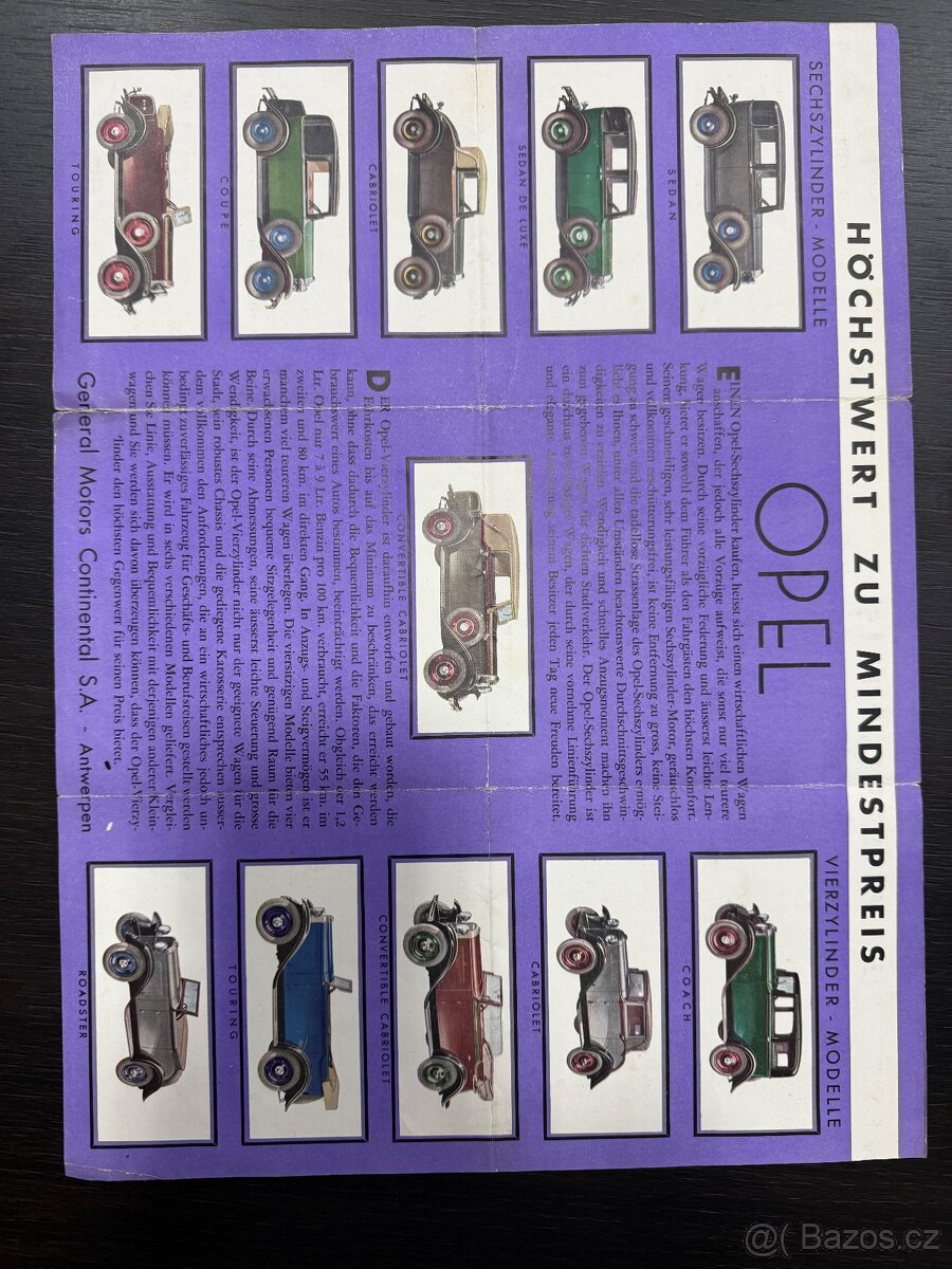Prospekt Opel 6 a 4 válec