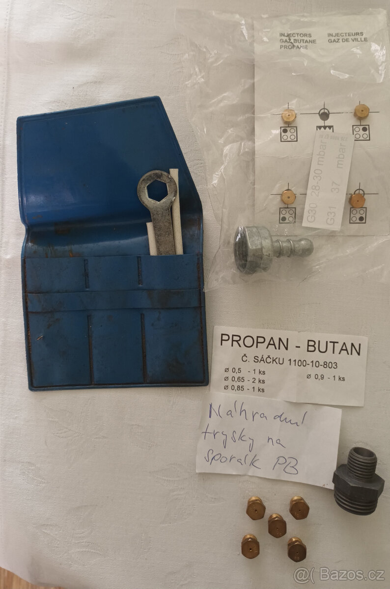 trysky na kamna PB + lahev helium