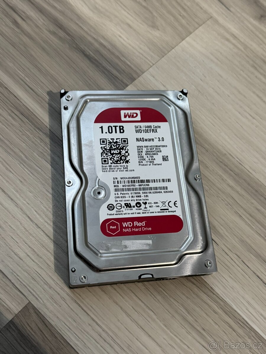 3,5" HDD NAS disk - Western Digital RED 1000GB / 1TB - 5400