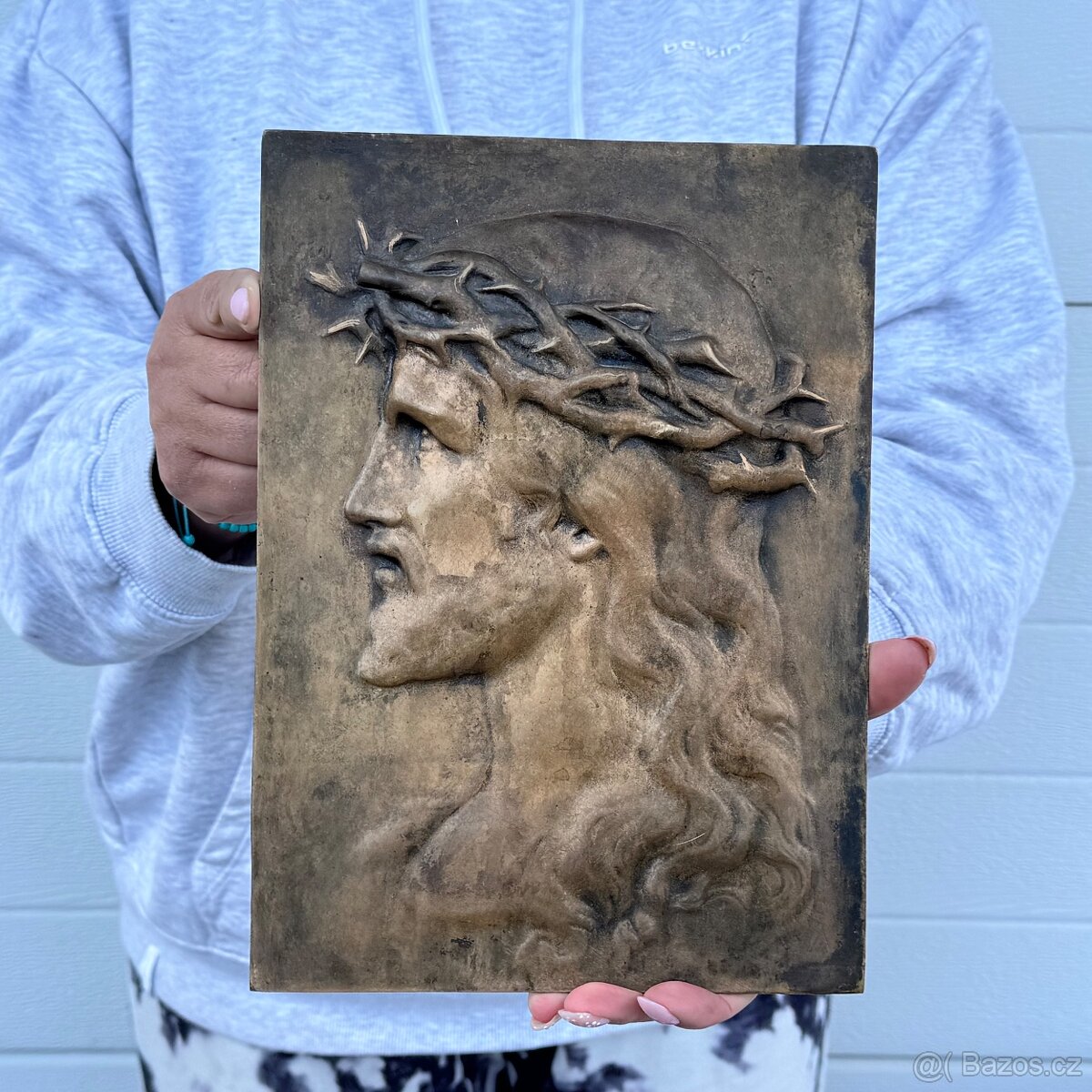 Bronzový reliéf Ježíše Krista 1,5 kg