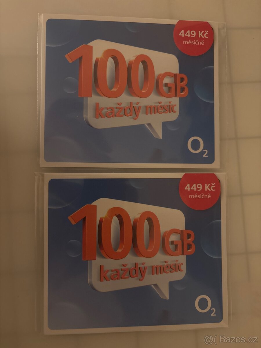 Datova SIM karta O2 100GB 2ks