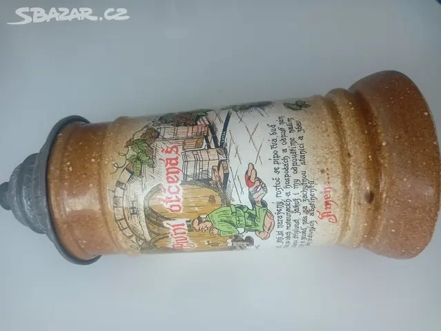 Pivní otčenáš - džber s cínovým víčkem - 27cm