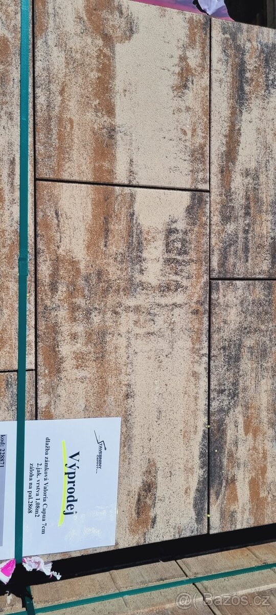 Výprodej - dlažba zámková Valoria Capua 7cm 2.jak. vrstva 1,