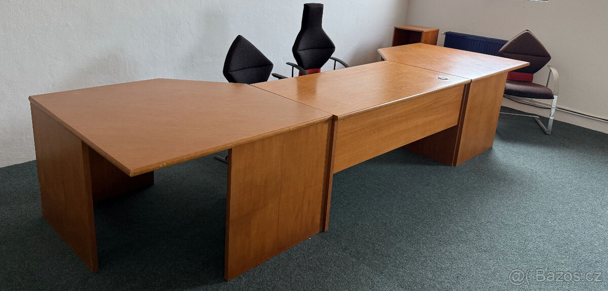 Velký kancelářský stůl / rohová sestava – 400 x 120 cm