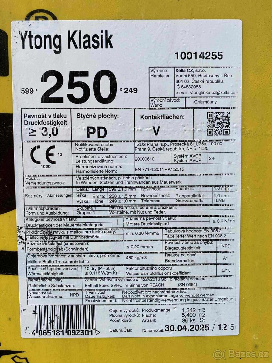 Ytong Klasik 599x250x249 PD.