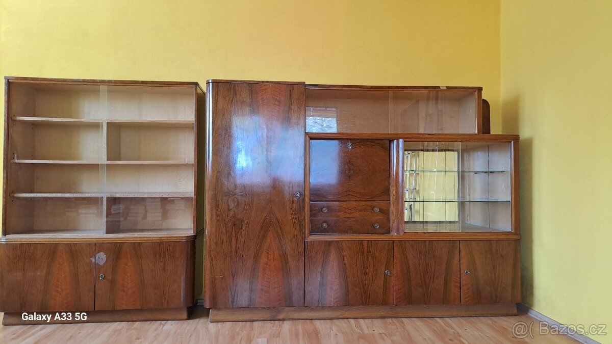 Retro obývací sekretář a knihovna