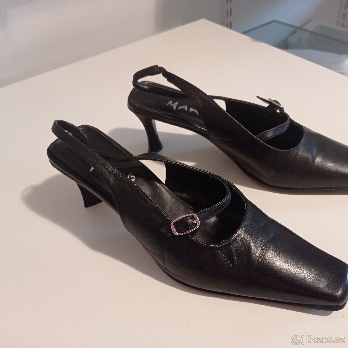 Černé společenské kožené boty dámské