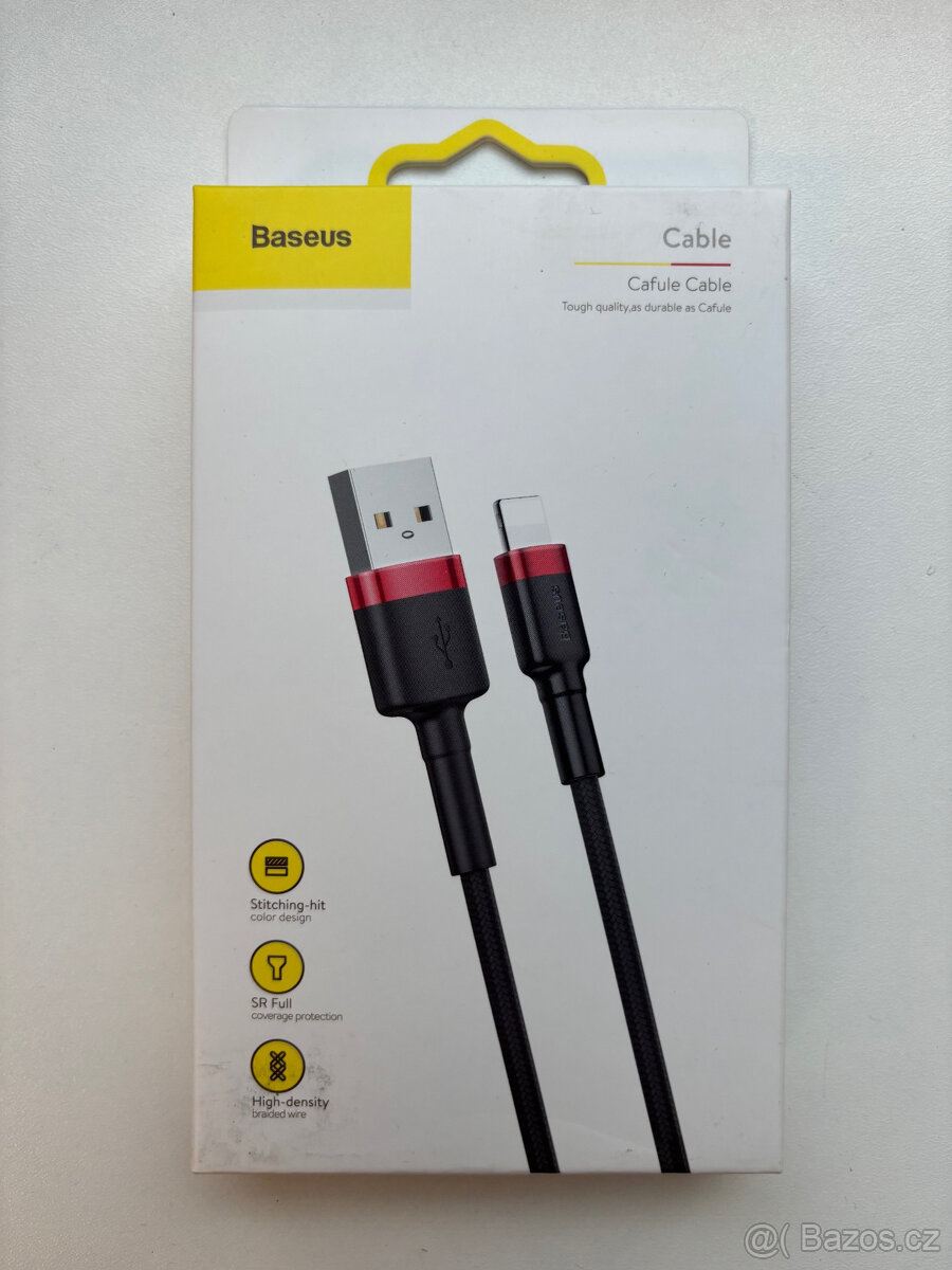 Baseus kabel USB-A na Lightning černo/červený 2m