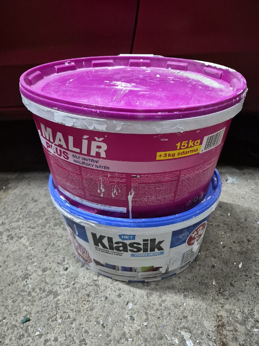 Prodám barvy – Malíř Plus + HET Klasik (cca půlka)