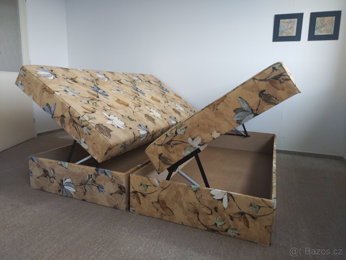Válendy s ůložným prostorem, rozměr 90x200 cm 2ks