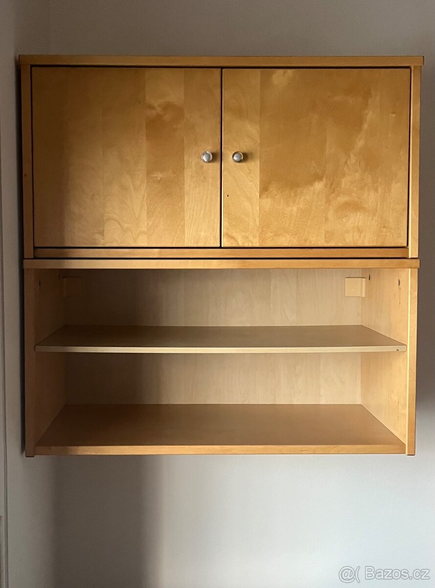 Menší skříňky závěsné na zeď, bříza, 2 ks