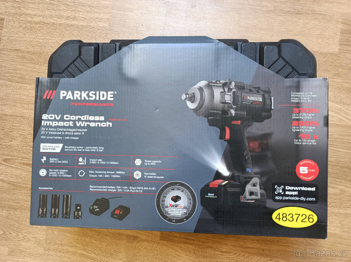 Aku rázový utahovák 1/2″ PASSP 20-Li C4 + 4Ah + nab