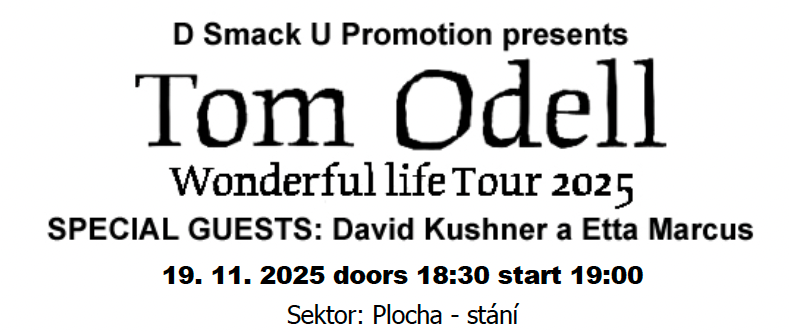 Tom Odell Praha 19.11.2025