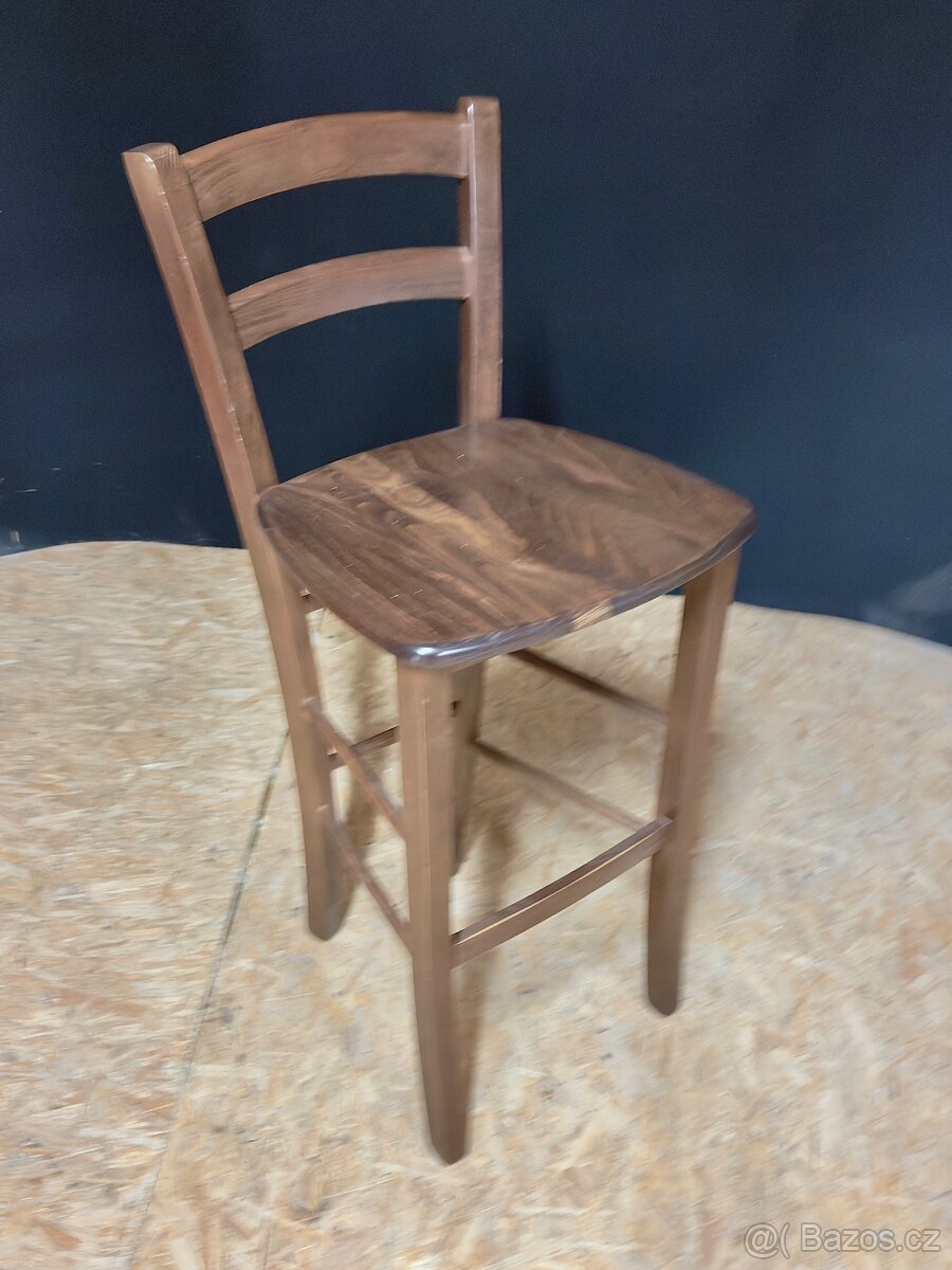 10x nová masivní barová židle dřevěná
