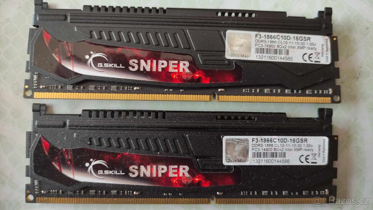 16GB DDR3 1866 CL10 1,5V XMP GSkill 2x8GB DDR3 1866