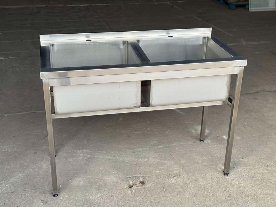 Nerezový dvojdřez -GASTRO mycí stůl (rozměry 100cm-140cm)