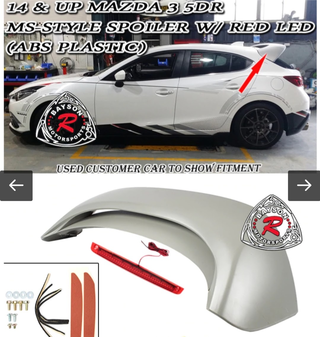 Zadní křídlo - Mazda 3 2014 - 2018
