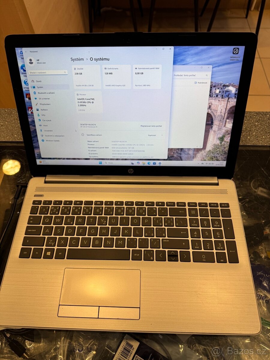 Notebook HP 250 G7 // i3 8gen, 8GB,256GB SSD, Win11