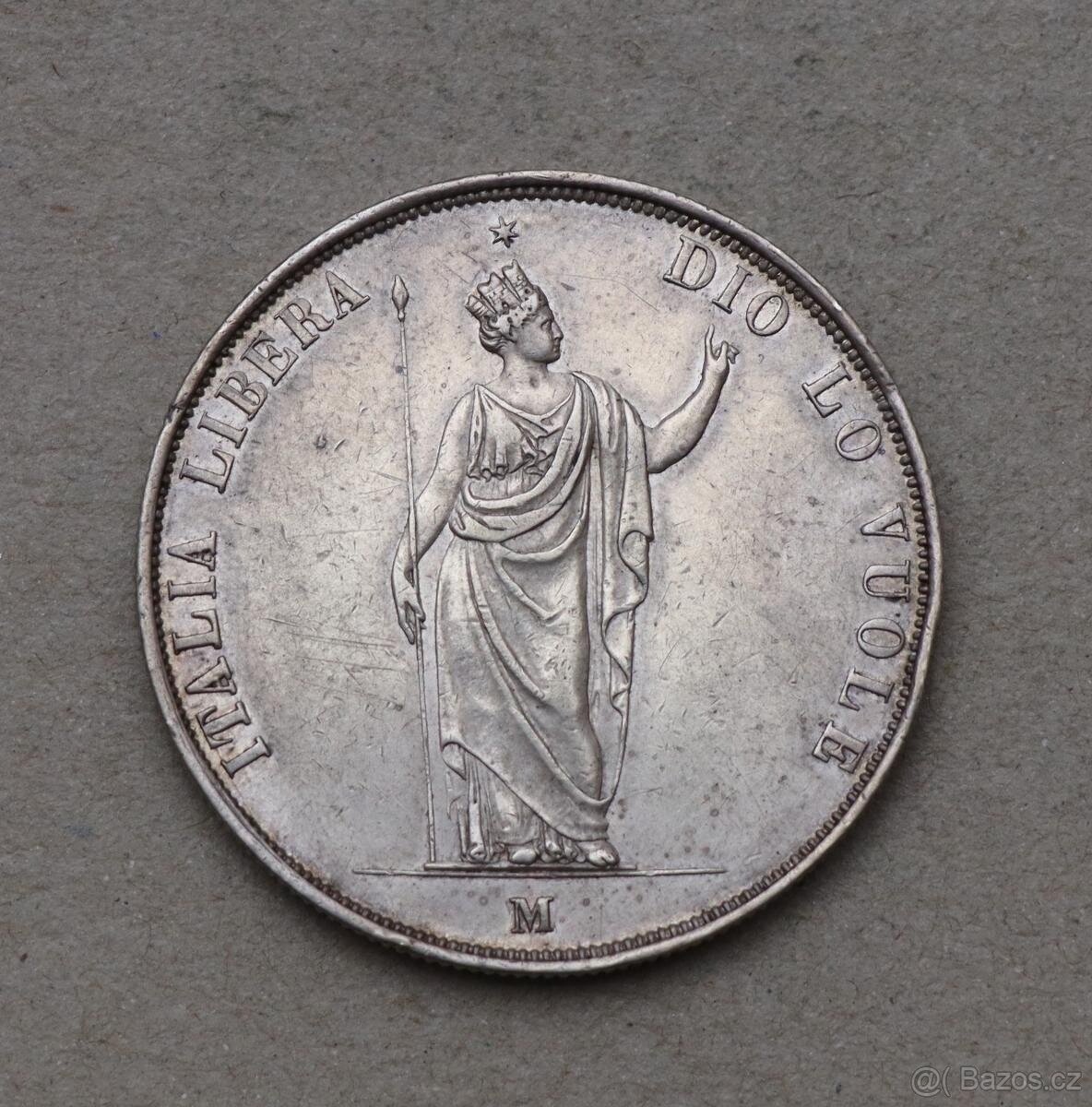 Stříbrná 5 Lira 1848 – Revoluční Miláno