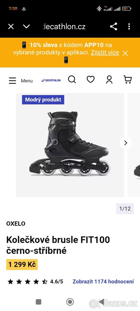 Kolečkové brusle Fit100